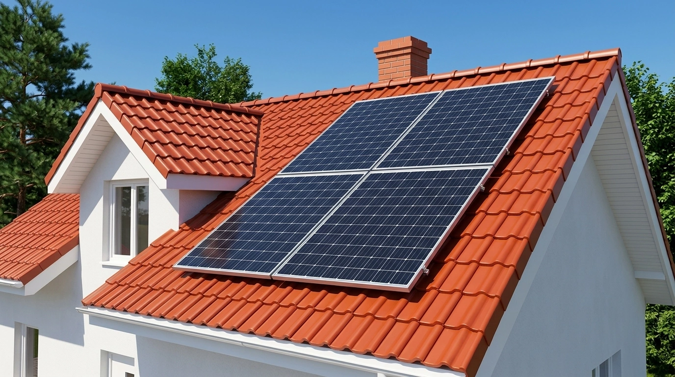 solceller på hustak
