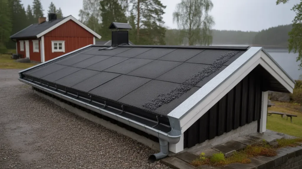t tskiktsrenovering av garagetak med ny ytpapp i h verud dalsland